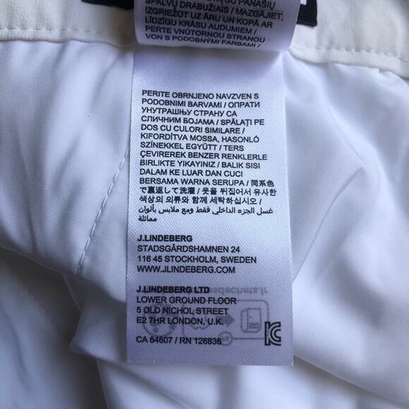 J.Lindeberg White Golf Pants Flat Front Straight Leg Men's Size 34/32" NWT - Picture 8 of 15